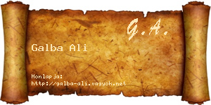 Galba Ali névjegykártya